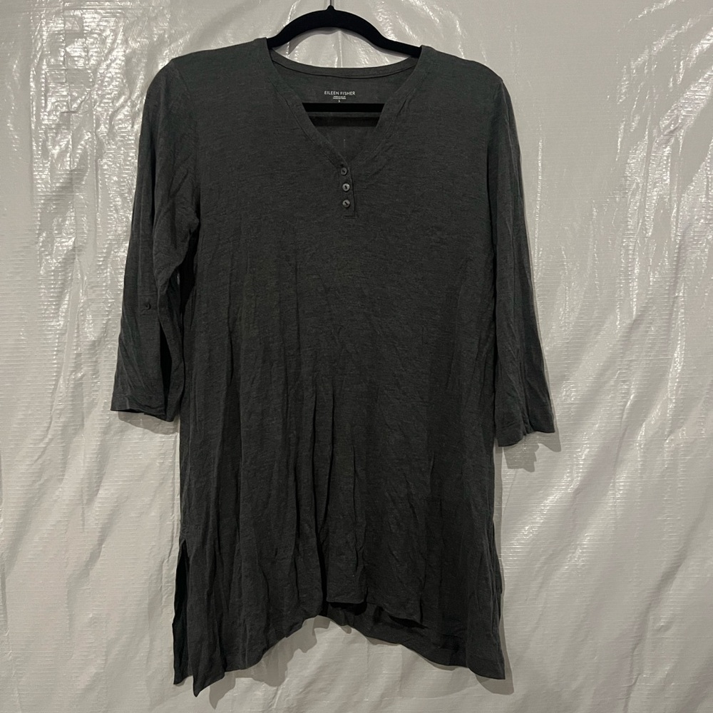 Eileen Fisher Gray Micro Modal T-Shirt Size Small